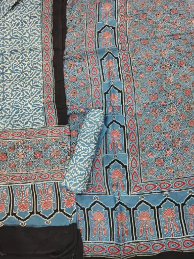 Natural dyed handblock printed 3 pic suit